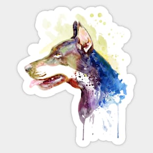 Doberman Profile Head Sticker